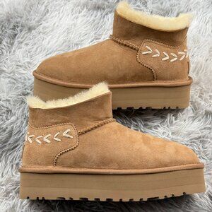 UGG Shearling Thick-Sole Snow Boots